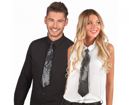 Shiny tie, black, 40 cm