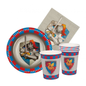 Set knights and  dragons ( 6 cups, 6 plates, 12 napkins)