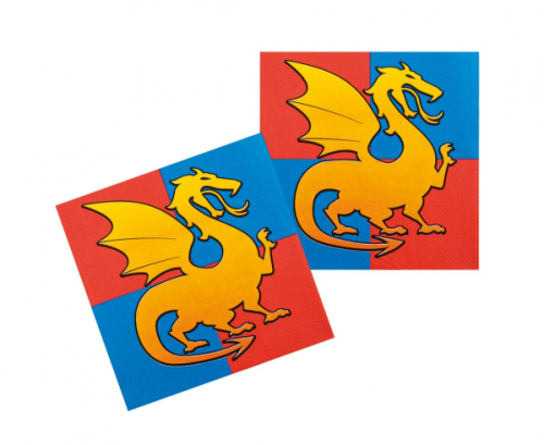 Paper napkins Knights And Dragons Medieval, 33 x 33 cm, 12 pcs.