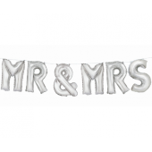 Banner Mr & Mrs, height 35,5 cm, silver