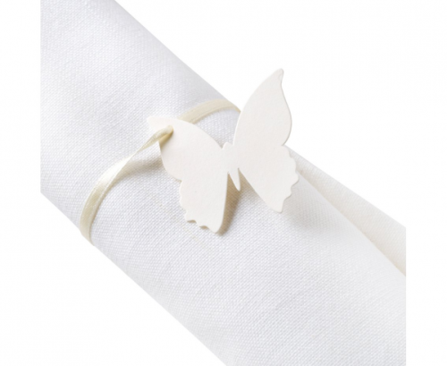 Elegant tag Butterfly, ivory, 10 pcs