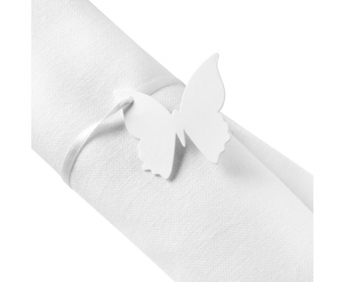 Elegant tag Butterfly, white, 10 pcs