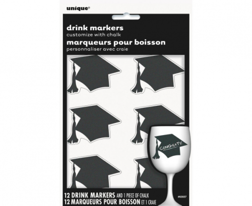 Set of stickers by the glass Graduation, 12 pcs.