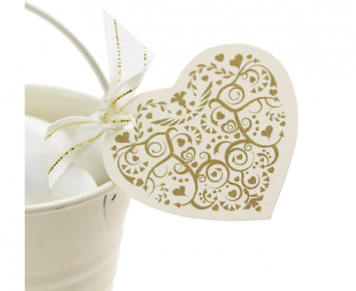 Elegant tag Vintage Romance, ivory-gold, 10 pcs