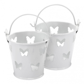 Decorative pails for gifts Elegant Butterfly, white, 5 pcs