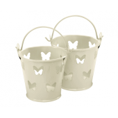 Decorative pails for gifts Elegant Butterfly, ivory, 5 pcs