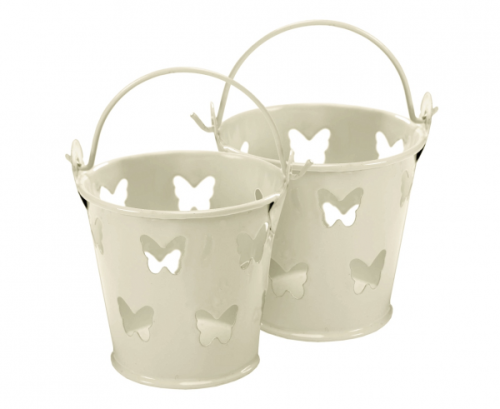 Decorative pails for gifts Elegant Butterfly, ivory, 5 pcs