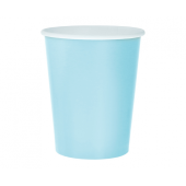 Paper cups, light blue solid colour, 270 ml / 14 pcs.