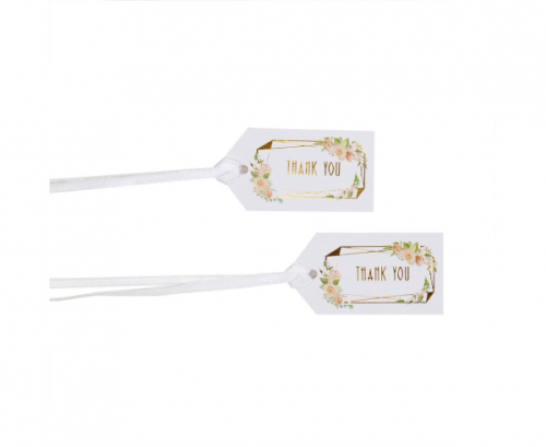 Small Luggage Tags Thank You Geo Floral, 10 Pcs. Small Luggage Tags Thank You Geo Floral, 10 Pcs.