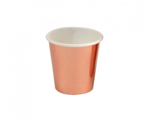 Paper shot glass, rose-gold, 8 pcs