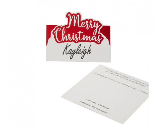 Place card Merry Christmas, 10 pcs