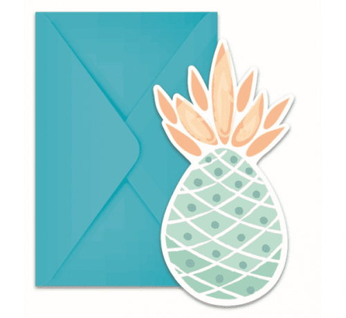 Invitations with envelopes Pineapple, 6 Pcs