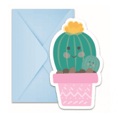 Invitations with Envelopes Cactus, 6 pcs.