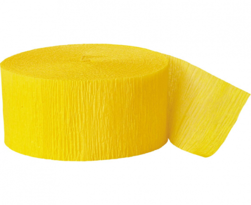 Ribbon with crepe paper, yellow, 24.6 m