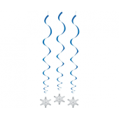 Hanging decoration Snowflakes, length 66 cm, 3 pcs