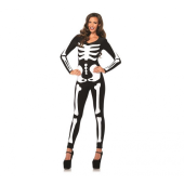 Spandex skeleton catsuit, size L