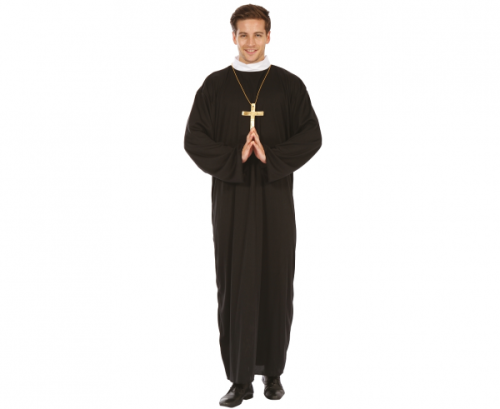 Costume for adults Priest (toga with collar), size L