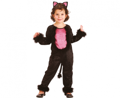 Cat role-play set (jumpsuit, tail, headpiece), size 92/104 cm
