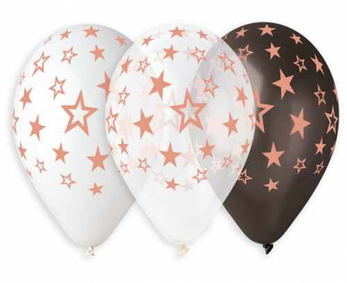 Balloon Premium Hel stars rose gold, 13 inches/ 6 pcs.