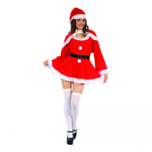 Costume for adults Santa Lady (dress, cape, hat, belt), one size