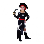 Pirate Girl role-play set (dress with belt and sleeves, hat), size 130/140