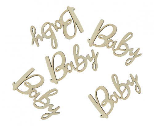 Wooden confetti Baby, 6 x 3 cm, 18 pcs. Wooden confetti Baby, 6 x 3 cm, 18 pcs.