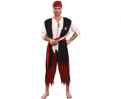 Pirate role-play set (shirt with attached vest, belt, pants, headpiece), size L Pirate role-play set (shirt with attached vest, belt, pants, headpiece), size L