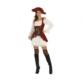 Pirate Lady role-play set (dress, hat, corset vest, belt), size M