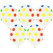 Helium formula balloons, Fluo Dots, pastel colours, 12