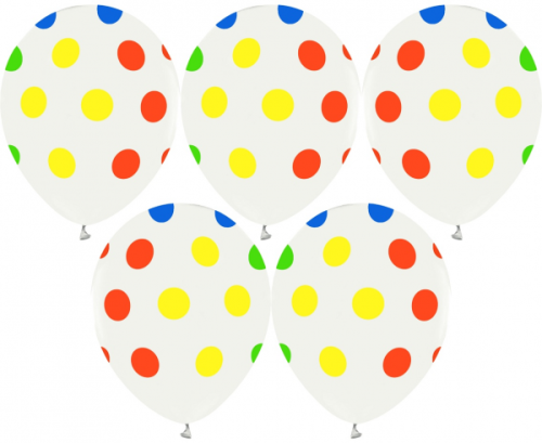 Helium formula balloons, Fluo Dots, pastel colours, 12