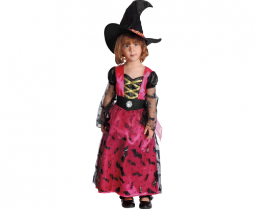 Costume for children Pink Witch (dress, hat), size 92/104 cm