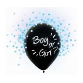 Baloni zēnam vai meitenei, zili konfeti, 12&quot;, 4 gab.