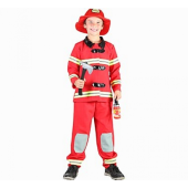 Costume for children Fire Fighter (jacket, pants, hat), size 120/130