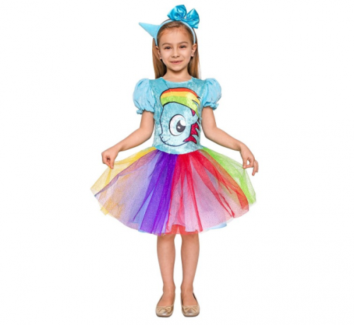 Rainbow Unicorn role-play costume (dress, headband), size 110/120