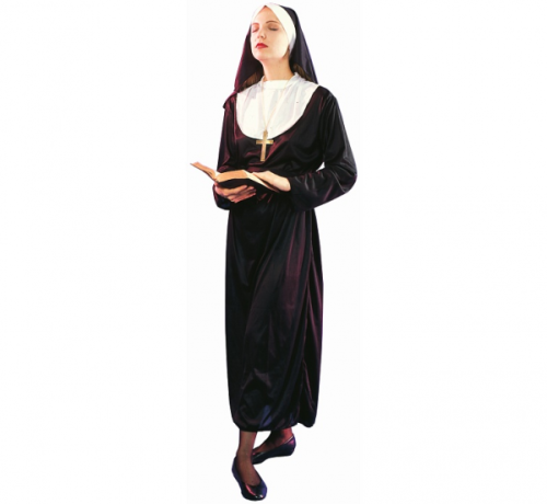 Classic Nun role-play costume (robe, cornet), size 42