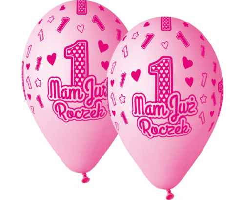 Balloons Mam już roczek, pink, 13
