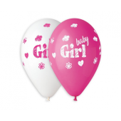 Premium baloni (piemēroti hēlijam) Baby Girl, 13&quot; / 5 gab.