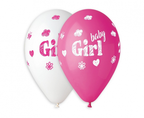 Premium baloni (piemēroti hēlijam) Baby Girl, 13" / 5 gab. Premium baloni (piemēroti hēlijam) Baby Girl, 13" / 5 gab.