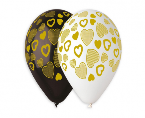 Premium helium balloons Golden Hearts, 13 Premium helium balloons Golden Hearts, 13