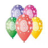 Balloons with overprint 8, assorted, 13