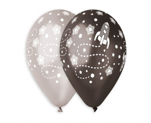 Premium balloons (suitable for helium), Space, metallic, 12 Premium balloons (suitable for helium), Space, metallic, 12