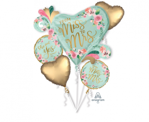 Balloon bouquet Mint to be, 5 pcs