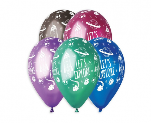 Premium helium balloons Let's Explore, metallic, 13 Premium helium balloons Let's Explore, metallic, 13