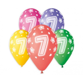 Balloons with overprint 7, assorted, 13
