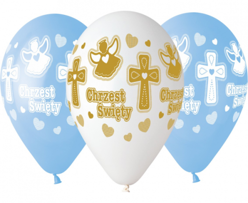 Balloon Premium Hel Baptism Chrzest święty boy, 13 inches / 5 pcs.
