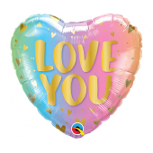 Folijas balons 18&quot; QL HRT Love you Ombre and Hearts
