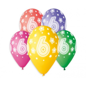 Balloons with overprint 6, assorted, 13