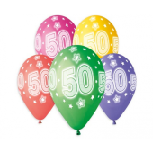 Balloons with overprint 50, assorted, 13