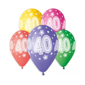 Balloons with overprint 40, assorted, 13