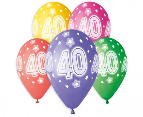Balloons with overprint 40, assorted, 13 Balloons with overprint 40, assorted, 13
